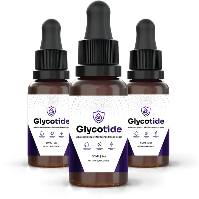 GlycoTide blood sugar support drops three-bottle package